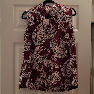 Sleeveless Ruffle Neck Blouse